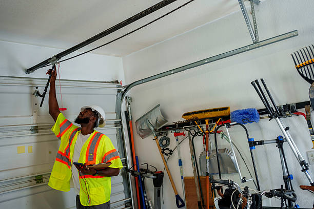 Professional Garage Door Roller Replacement technician working in Union County County, NC